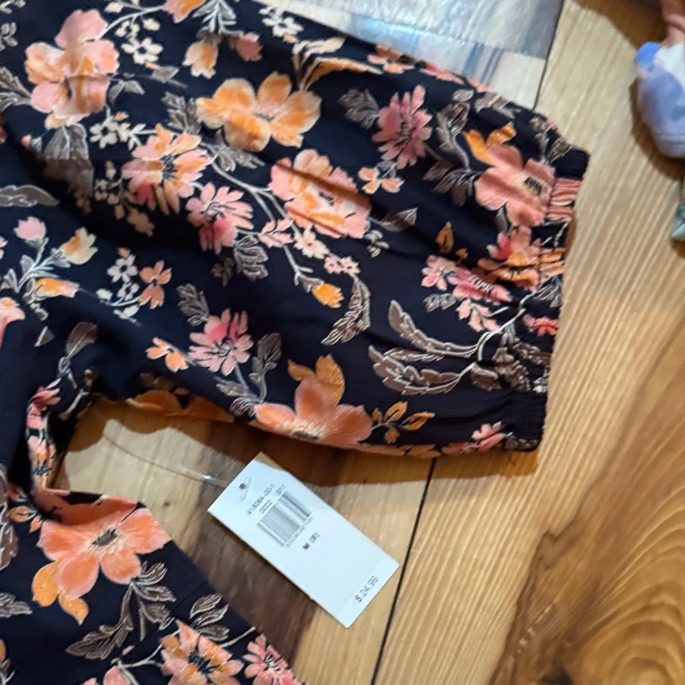 Old Navy Black and Orange Floral Kids Dress